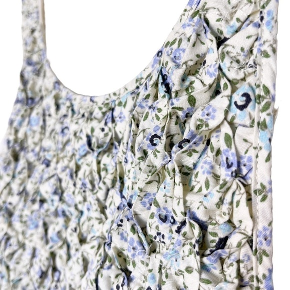 FREE PEOPLE NWT Petunia Smocked Floral  Mini Dress Size Small in Tea Combo - Picture 5 of 16